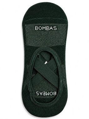 Bombas Studio Gripper Ballet No Show Socks Dark Green Small NWT
